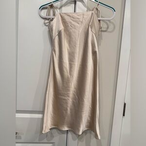 Princess Polly Satin Midi Dress in Cream